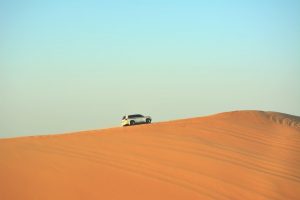 car on landscape of the desert
